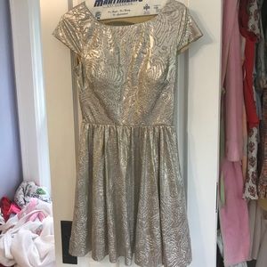 Metallic dress with cut outs in the back!